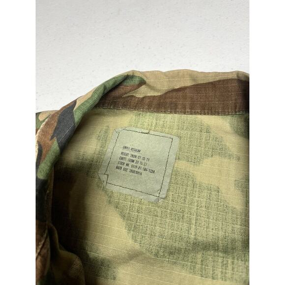 Army Men’s Hot Weather Woodland Camouflage Pattern Combat Coat Size Small - Picture 3 of 8